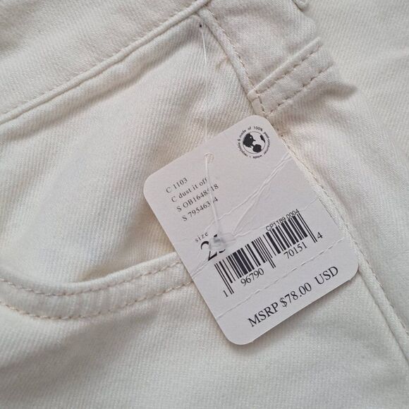 We The Free Ivory White The Pacifica High Rise Slim Straight Leg Denim Jeans 25 - Picture 8 of 11